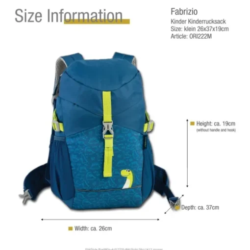 Fabrizio Kinderrucksack Polyester recycelt blau ORI222M