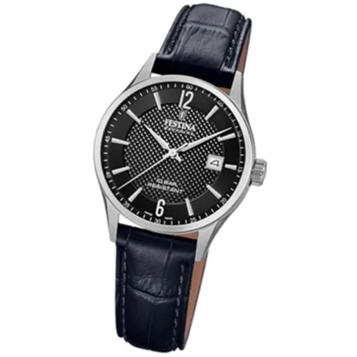 Festina Damen Armbanduhr Swiss Made F20009/4 Quarz Leder schwarz UF20009/4