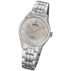 Festina Damen Armbanduhr Swiss Made F20006/2 Quarz Edelstahl silber UF20006/2
