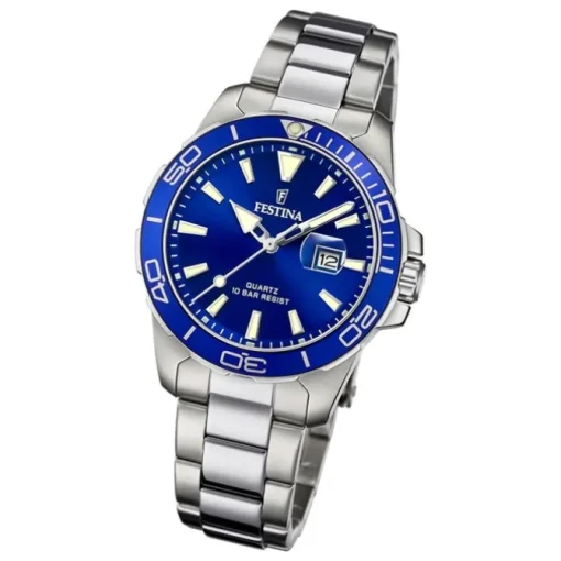 Festina Damen Armbanduhr Boyfriend F20503/3 Analog Edelstahl silber UF20503/3