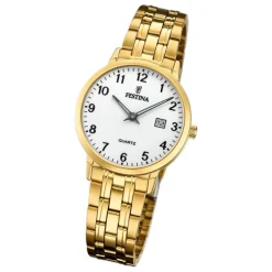 Festina Damen Armbanduhr Klassik F20514/1 Analog Edelstahl gold UF20514/1