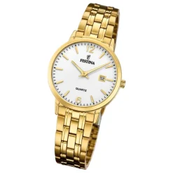 Festina Damen Armbanduhr Klassik F20514/2 Analog Edelstahl gold UF20514/2