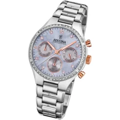 Festina Damen Armbanduhr Boyfriend F20401/3 Quarz Edelstahl silber UF20401/3