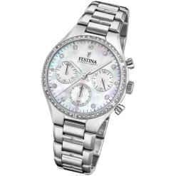 Festina Damen Armbanduhr Boyfriend F20401/1 Quarz Edelstahl silber UF20401/1