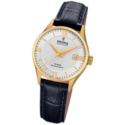 Festina Damen Armbanduhr Swiss Made F20011/1 Quarz Leder schwarz UF20011/1