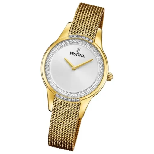 Festina Damen Armbanduhr Mademoiselle F20495/1 Analog Edelstahl gold UF20495/1