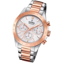 Festina Damen Armbanduhr Boyfriend F20398/1 Edelstahl silber rosé UF20398/1