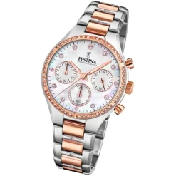 Festina Damen Armbanduhr Boyfriend F20403/1 Quarz Edelstahl silber UF20403/1
