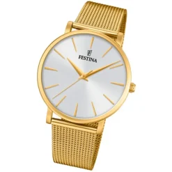 Festina Damen Armbanduhr Ladies Classic F20476/1 Quarz Edelstahl gold UF20476/1