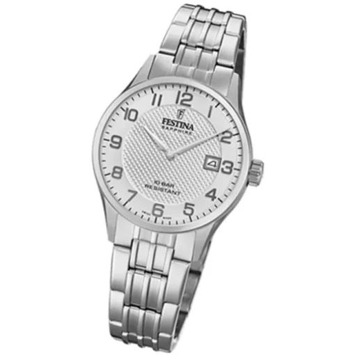 Festina Damen Armbanduhr Swiss Made F20006/1 Quarz Edelstahl silber UF20006/1