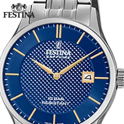Festina Damen Armbanduhr Swiss Made F20006/3 Quarz Edelstahl silber UF20006/3
