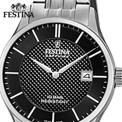 Festina Damen Armbanduhr Swiss Made F20006/4 Quarz Edelstahl silber UF20006/4