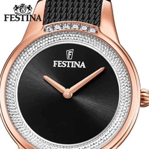 Festina Damen Armbanduhr Mademoiselle F20496/2 Edelstahl schwarz UF20496/2