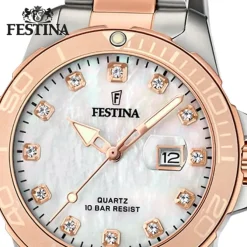 Festina Damen Armbanduhr Boyfriend F20505/1 Edelstahl silber rosa UF20505/1