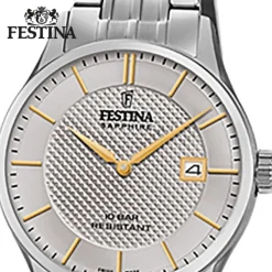 Festina Damen Armbanduhr Swiss Made F20006/2 Quarz Edelstahl silber UF20006/2
