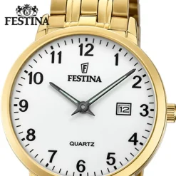 Festina Damen Armbanduhr Klassik F20514/1 Analog Edelstahl gold UF20514/1