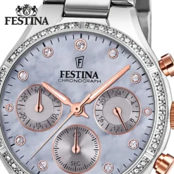 Festina Damen Armbanduhr Boyfriend F20401/3 Quarz Edelstahl silber UF20401/3
