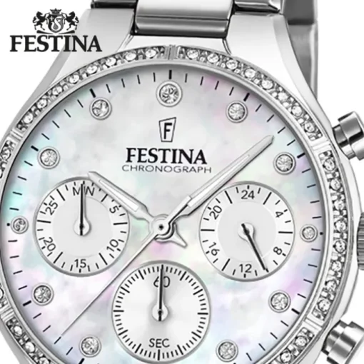 Festina Damen Armbanduhr Boyfriend F20401/1 Quarz Edelstahl silber UF20401/1