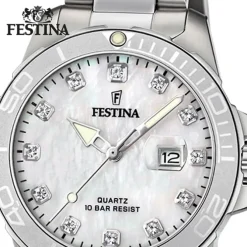 Festina Damen Armbanduhr Boyfriend F20503/1 Analog Edelstahl silber UF20503/1