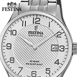 Festina Damen Armbanduhr Swiss Made F20006/1 Quarz Edelstahl silber UF20006/1