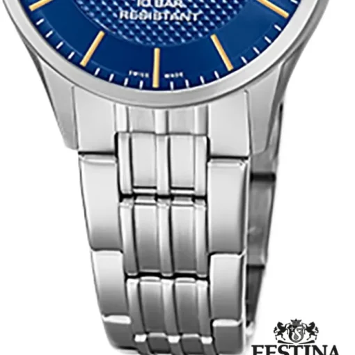 Festina Damen Armbanduhr Swiss Made F20006/3 Quarz Edelstahl silber UF20006/3