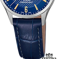 Festina Damen Armbanduhr Swiss Made F20009/3 Quarz Leder blau UF20009/3