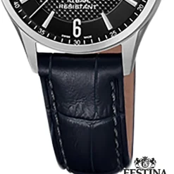 Festina Damen Armbanduhr Swiss Made F20009/4 Quarz Leder schwarz UF20009/4