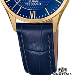 Festina Damen Armbanduhr Swiss Made F20011/3 Quarz Leder blau UF20011/3
