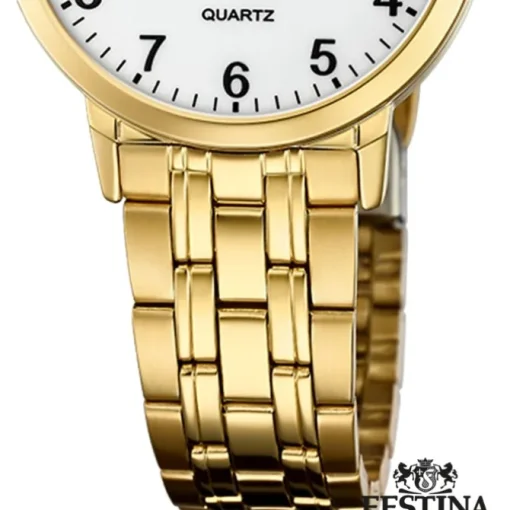 Festina Damen Armbanduhr Klassik F20514/1 Analog Edelstahl gold UF20514/1