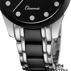Festina Damen Armbanduhr F20499/3 Edelstahl Keramik silber schwarz UF20499/3