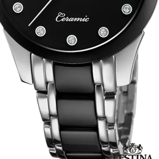 Festina Damen Armbanduhr F20499/3 Edelstahl Keramik silber schwarz UF20499/3