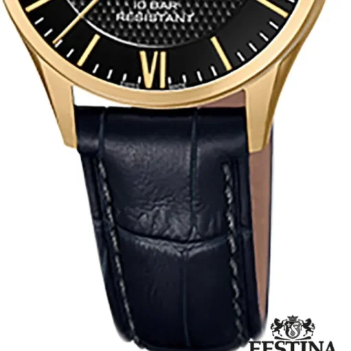 Festina Damen Armbanduhr Swiss Made F20011/4 Quarz Leder schwarz UF20011/4