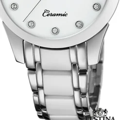 Festina Damen Armbanduhr F20499/1 Edelstahl Keramik silber weiß UF20499/1