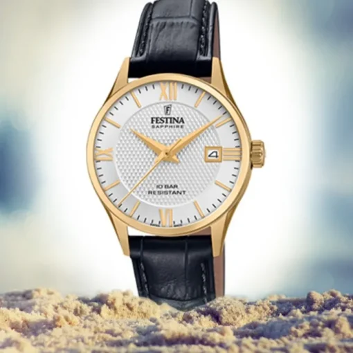 Festina Damen Armbanduhr Swiss Made F20011/1 Quarz Leder schwarz UF20011/1