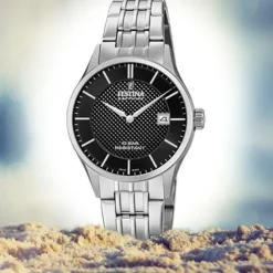 Festina Damen Armbanduhr Swiss Made F20006/4 Quarz Edelstahl silber UF20006/4