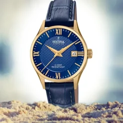Festina Damen Armbanduhr Swiss Made F20011/3 Quarz Leder blau UF20011/3