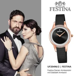 Festina Damen Armbanduhr Mademoiselle F20496/2 Edelstahl schwarz UF20496/2