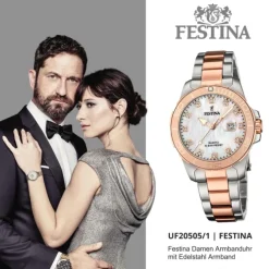 Festina Damen Armbanduhr Boyfriend F20505/1 Edelstahl silber rosa UF20505/1
