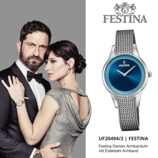 Festina Damen Armbanduhr Mademoiselle F20494/2 Analog Edelstahl silber UF20494/2