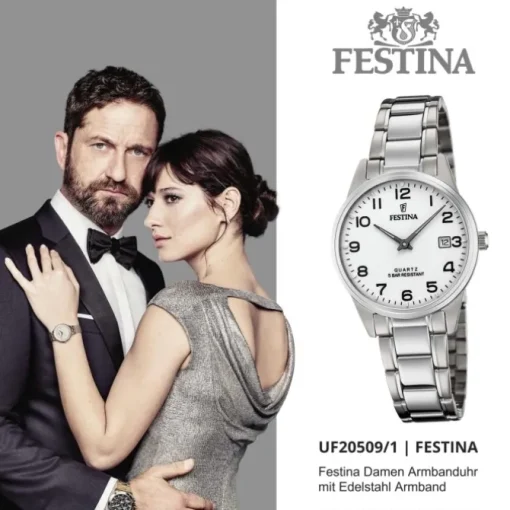 Festina Damen Armbanduhr Klassik F20509/1 Analog Edelstahl silber UF20509/1