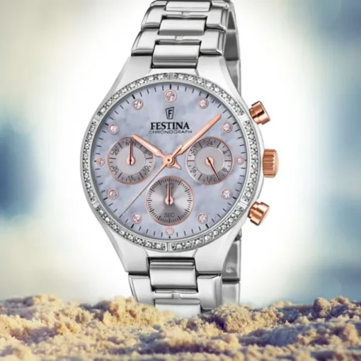 Festina Damen Armbanduhr Boyfriend F20401/3 Quarz Edelstahl silber UF20401/3