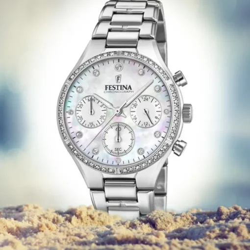 Festina Damen Armbanduhr Boyfriend F20401/1 Quarz Edelstahl silber UF20401/1
