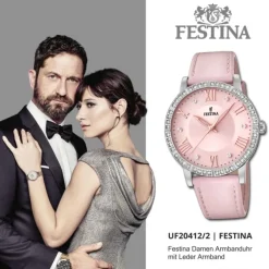 Festina Damen Armbanduhr Boyfriend F20412/2 Quarz Leder altrosa UF20412/2