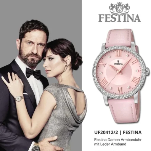 Festina Damen Armbanduhr Boyfriend F20412/2 Quarz Leder altrosa UF20412/2