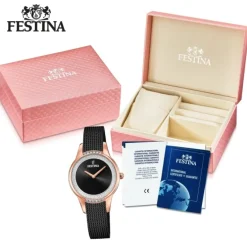 Festina Damen Armbanduhr Mademoiselle F20496/2 Edelstahl schwarz UF20496/2