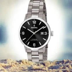 Festina Damen Armbanduhr Klassik F20436/3 Quarz Titan silber UF20436/3