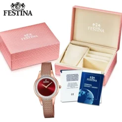 Festina Damen Armbanduhr Mademoiselle F20496/1 Analog Edelstahl rosa UF20496/1