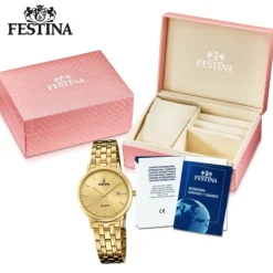 Festina Damen Armbanduhr Klassik F20514/3 Analog Edelstahl gold UF20514/3