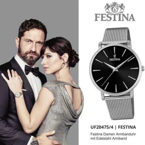 Festina Damen Armbanduhr Ladies Classic F20475/4 Edelstahl silber UF20475/4