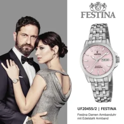 Festina Damen Armbanduhr Klassik F20455/2 Quarz Edelstahl silber UF20455/2